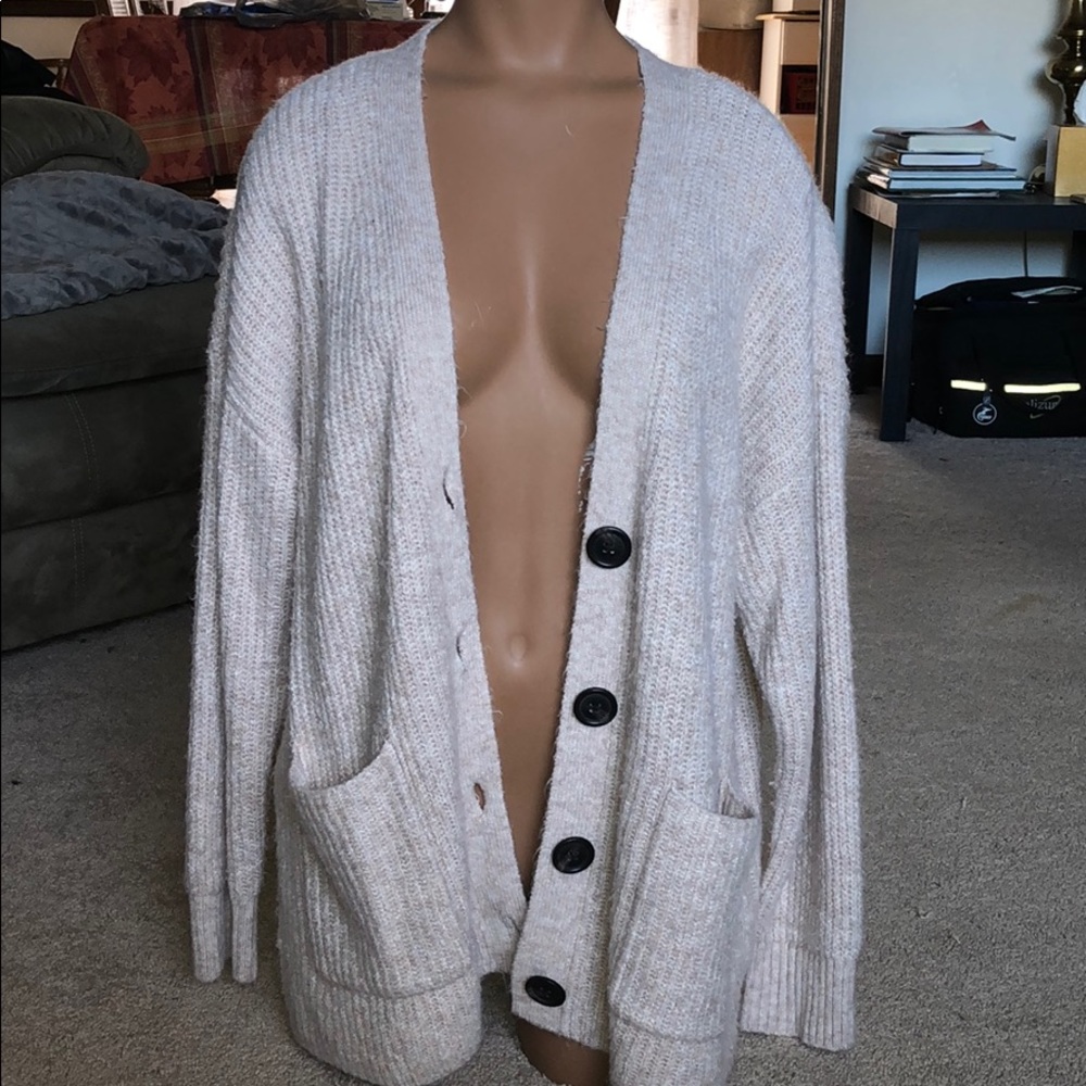 AE cream button cardigan